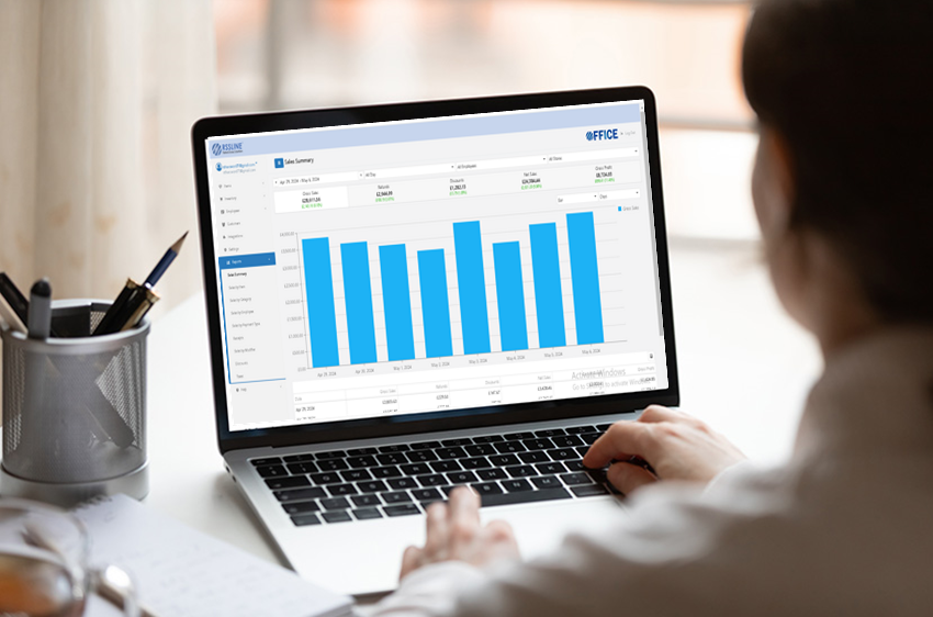 Laptop with chart